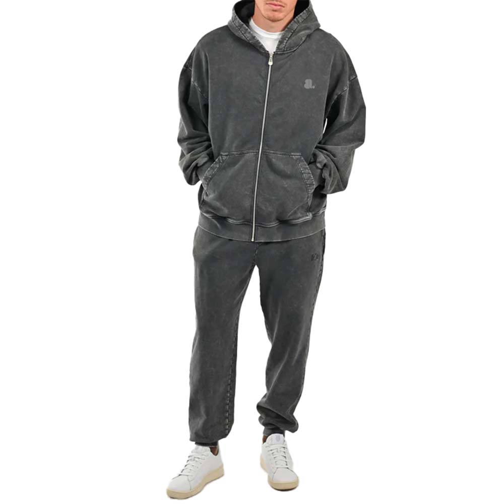 Acid Wash Zipper Track Suit Men