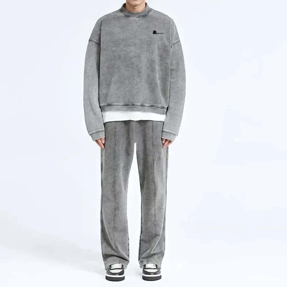 Men Acid Wash Sweat Shirt