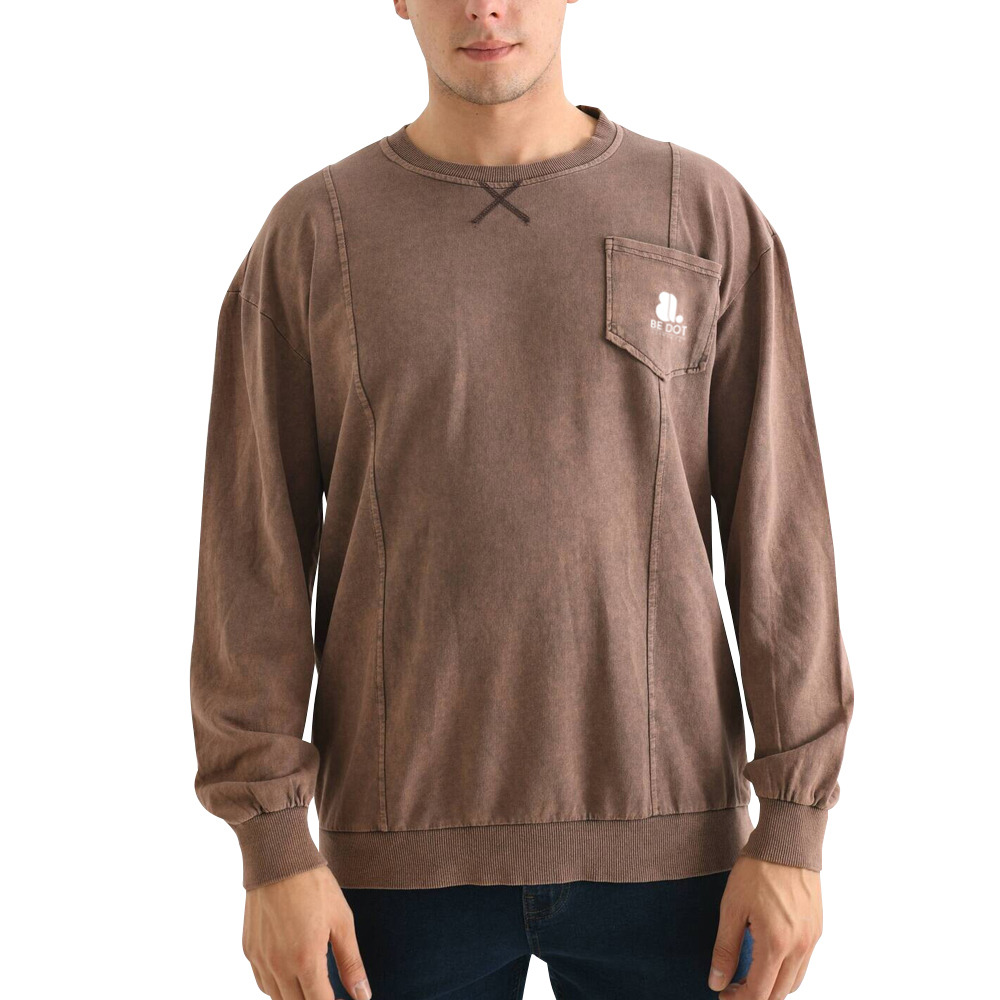 Men Acid Wash Sweat Shirt