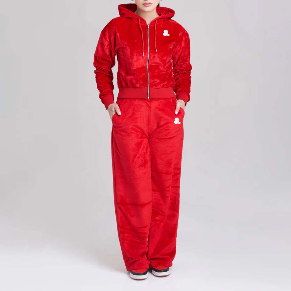 Single Color Zipper Track Suit Women