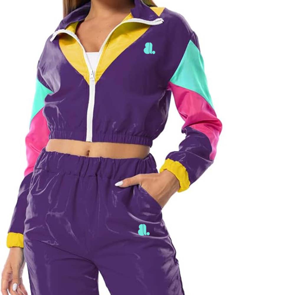 Block Zipper Track Suit Women