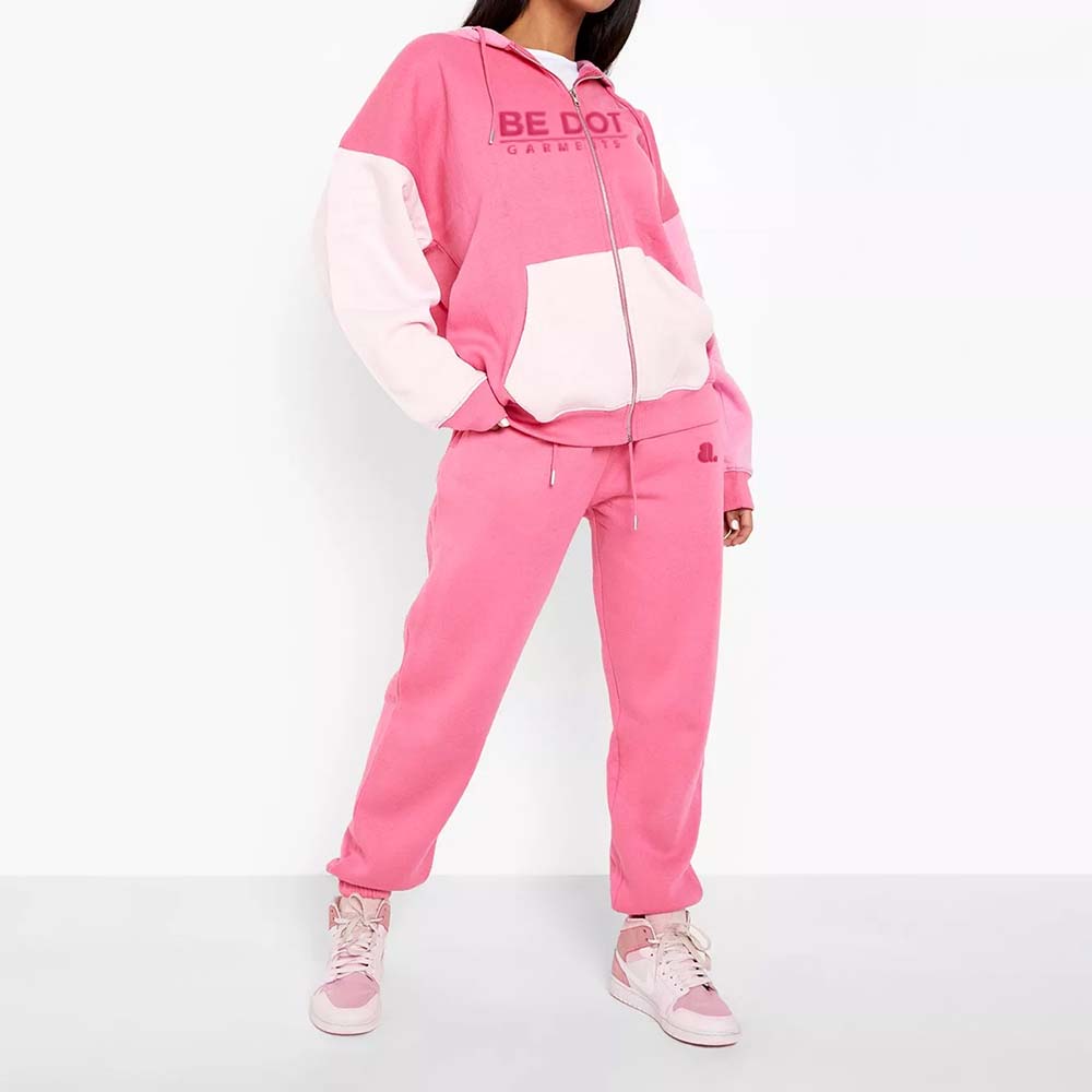 Block Zipper Track Suit Women