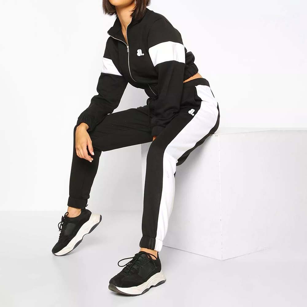 Block Zipper Track Suit Women