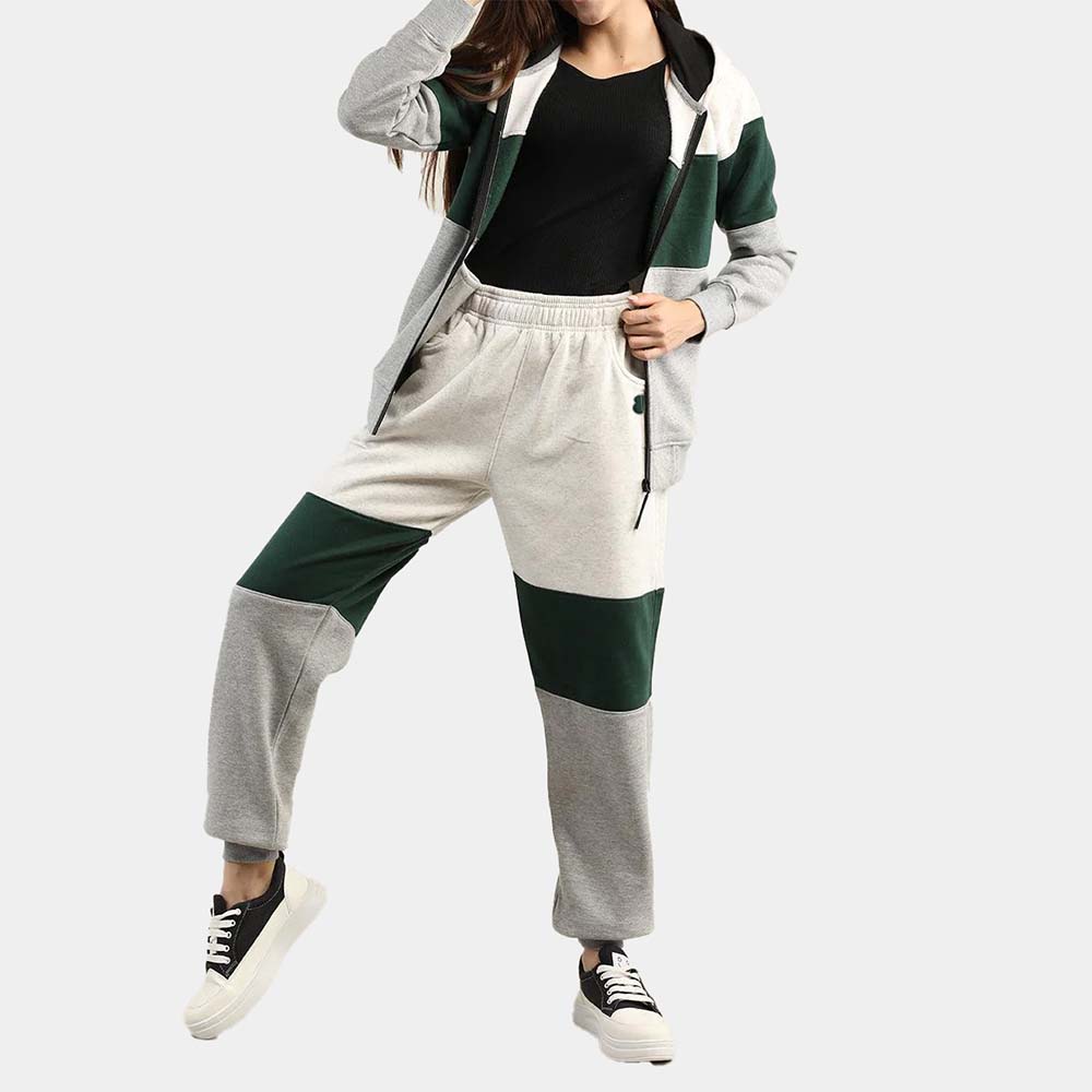 Block Zipper Track Suit Women