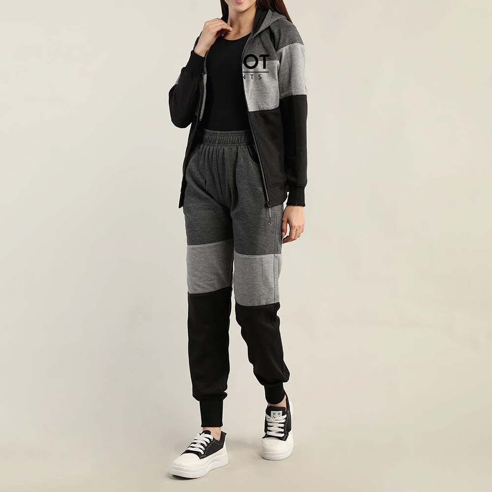 Block Zipper Track Suit Women