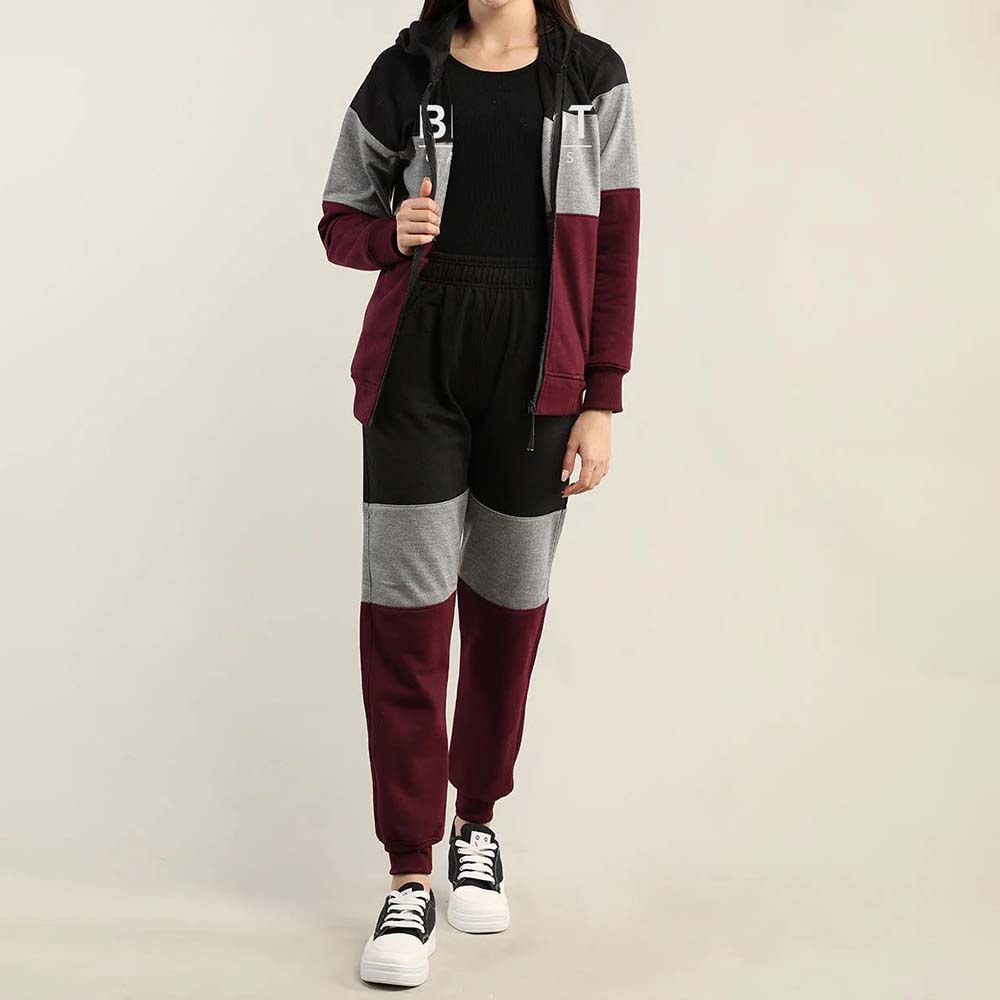 Block Zipper Track Suit Women