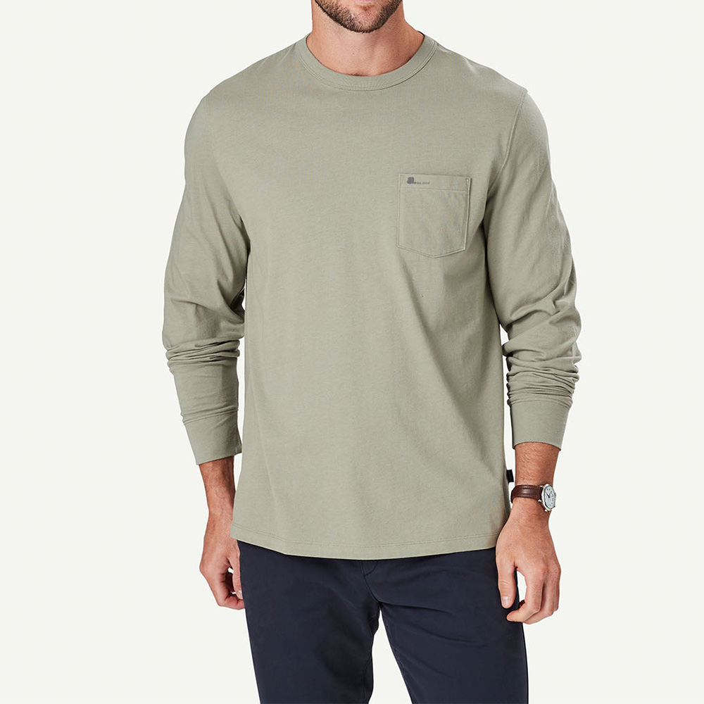 Men Round Neck Long Sleeve Tee