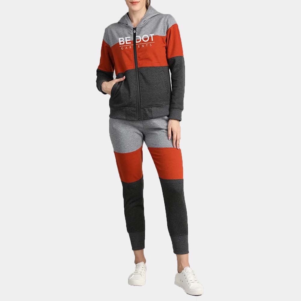 Block Zipper Track Suit Women