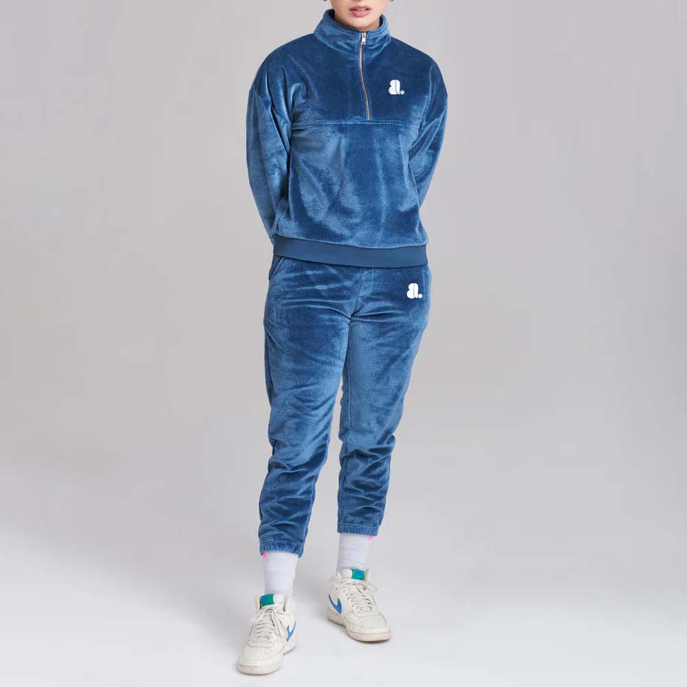 Single Color Zipper Track Suit Women