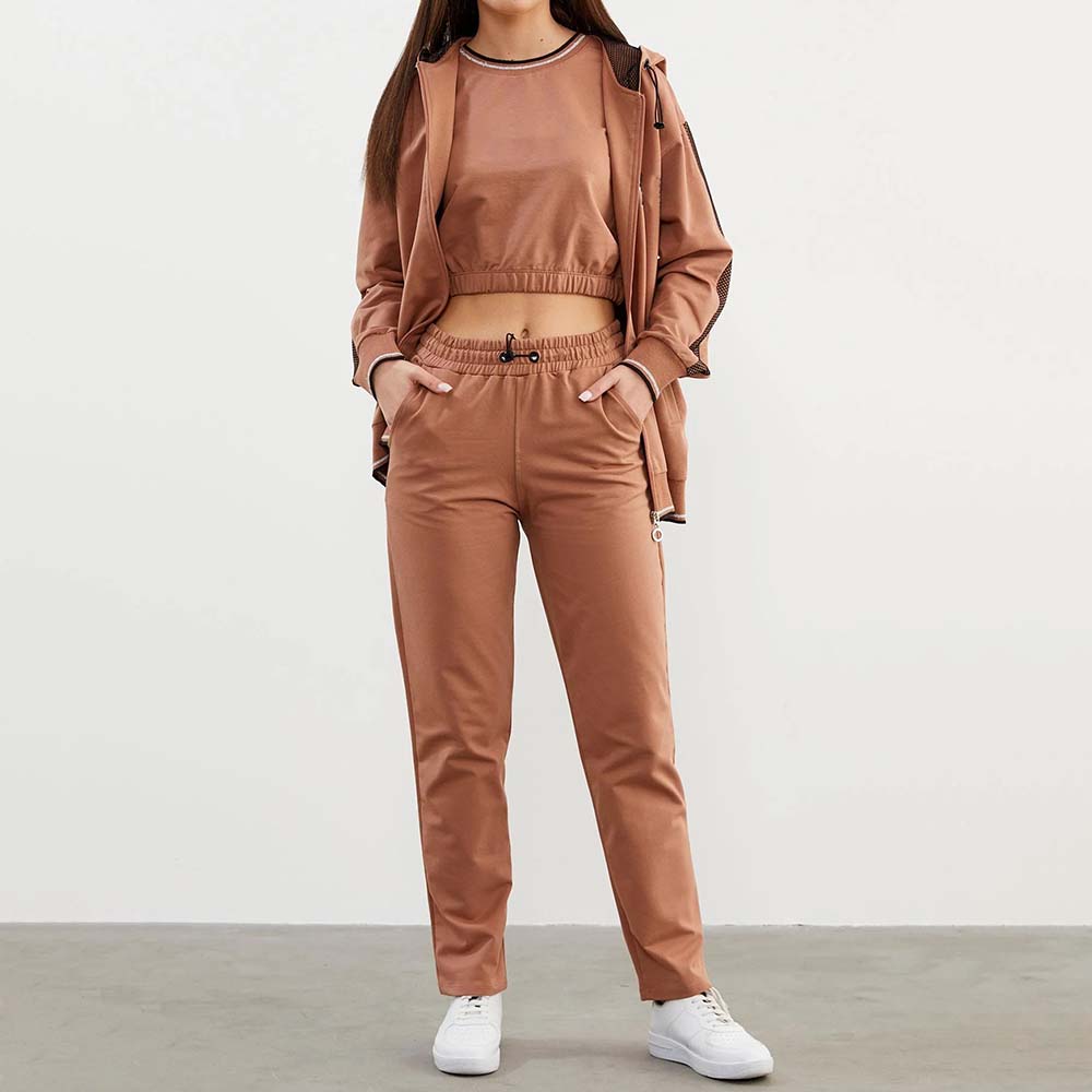 Block Zipper Track Suit Women