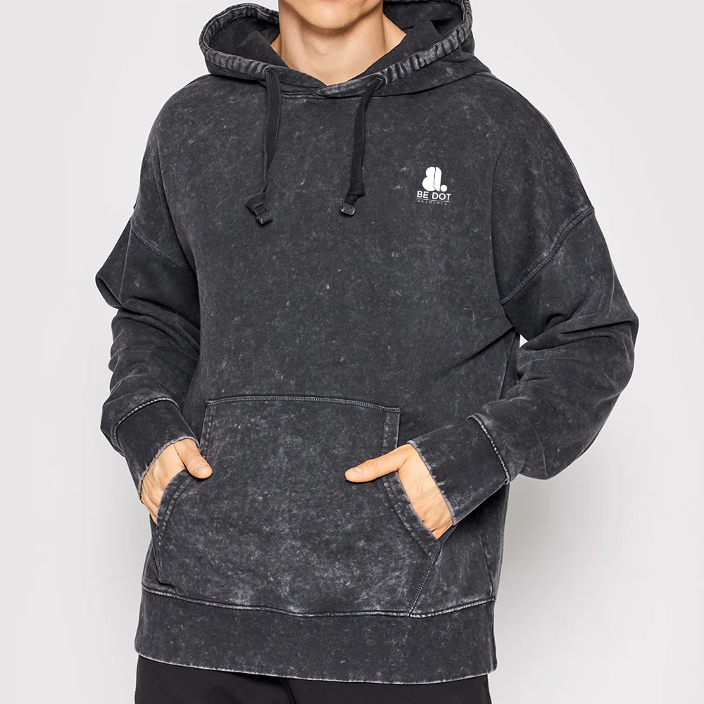 Acid Wash Pullover Hoodie Men