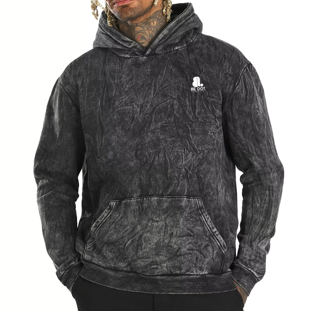 Acid Wash Pullover Hoodie Men