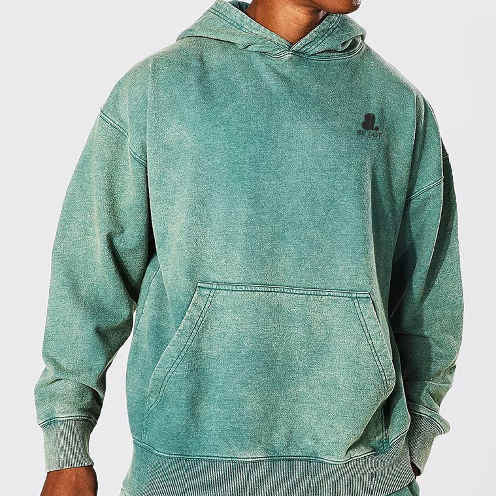 Acid Wash Pullover Hoodie Men