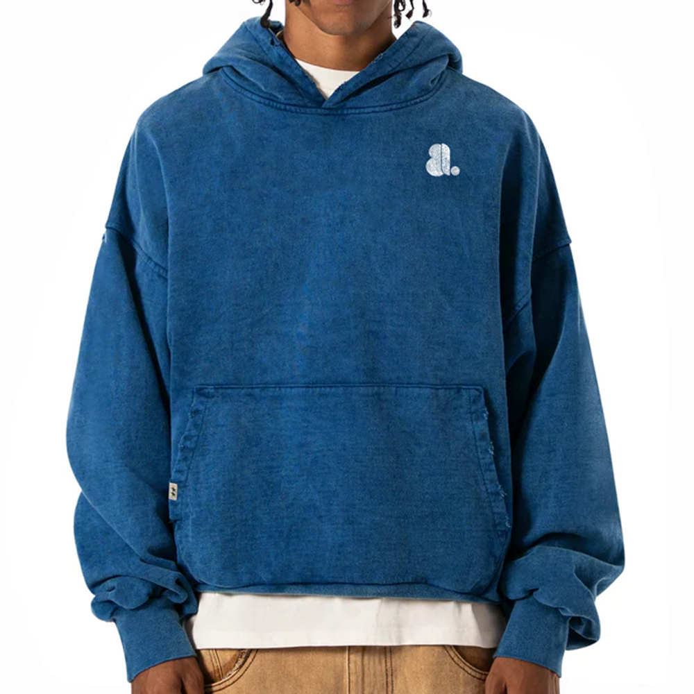 Acid Wash Pullover Hoodie Men