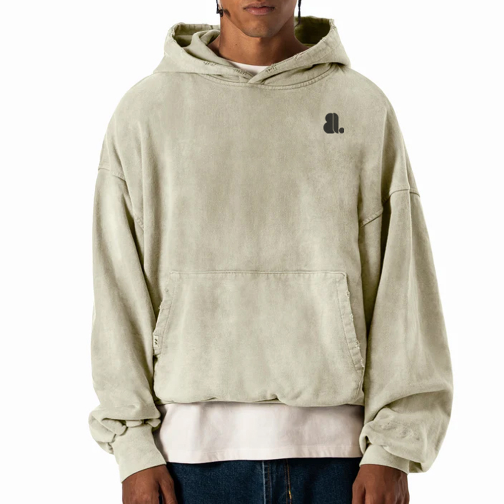 Acid Wash Pullover Hoodie Men