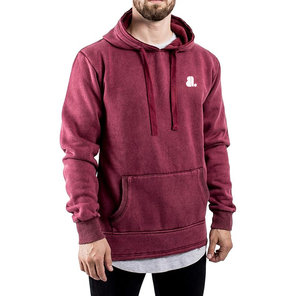 Acid Wash Pullover Hoodie Men - Image 3