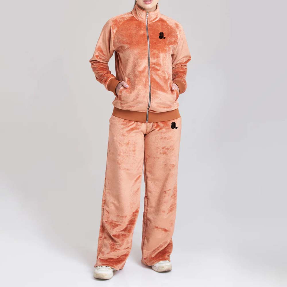 Single Color Zipper Track Suit Women