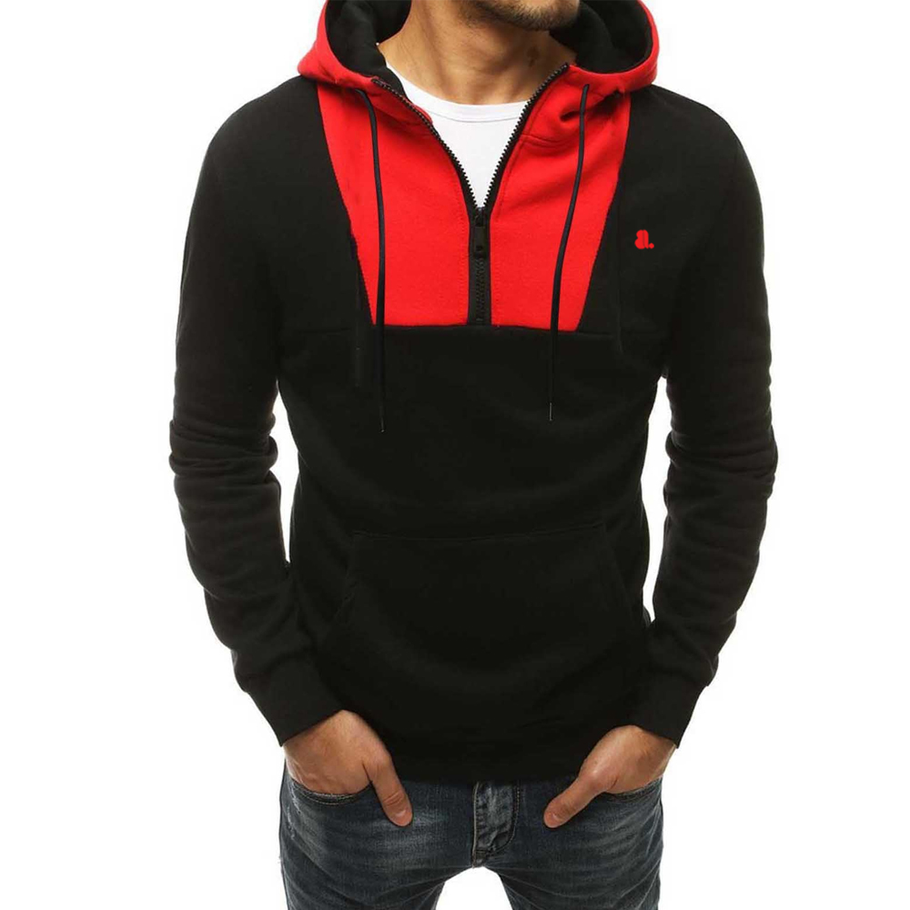 Block Zipper Hoodie Men