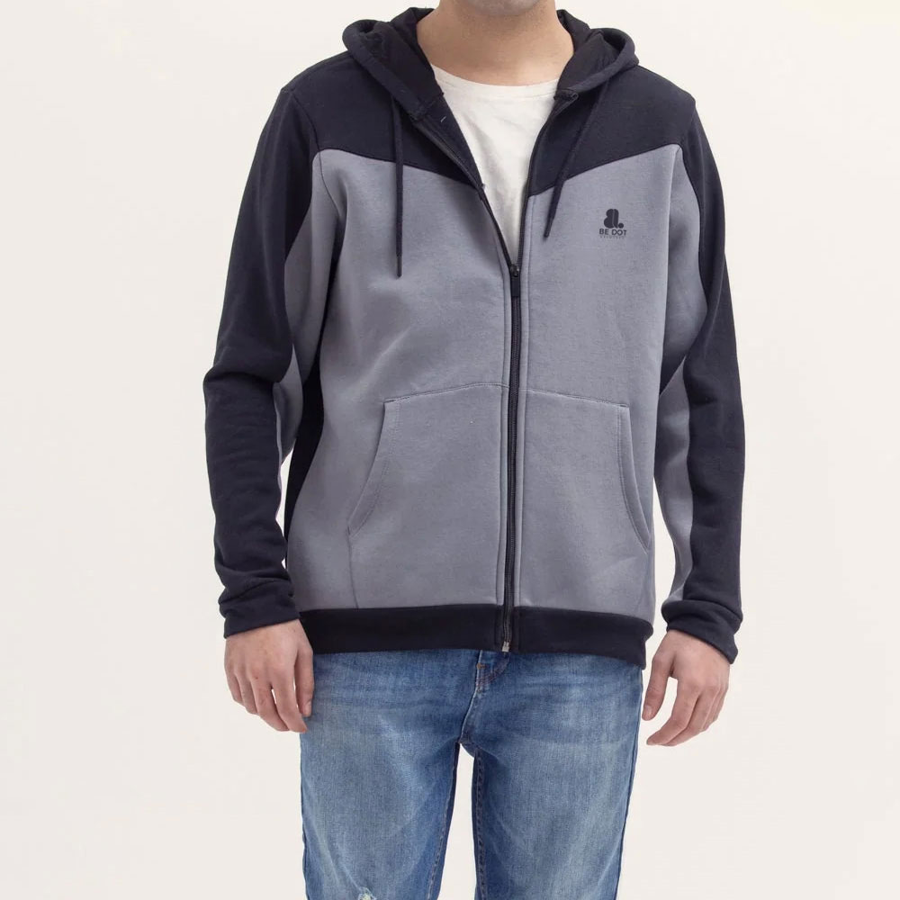 Block Zipper Hoodie Men