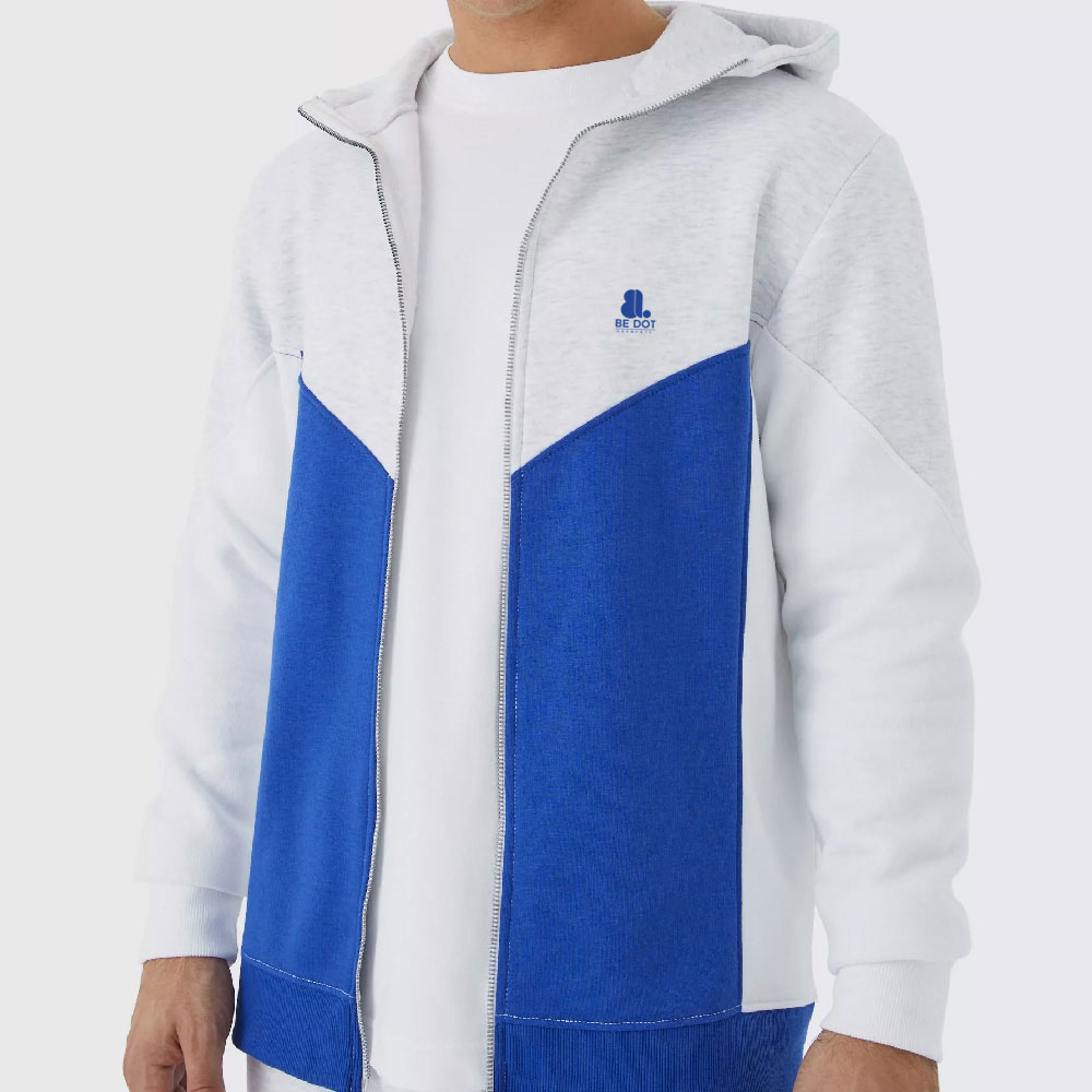 Block Zipper Hoodie Men