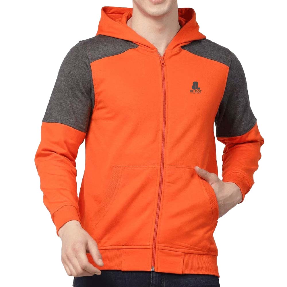 Block Zipper Hoodie Men