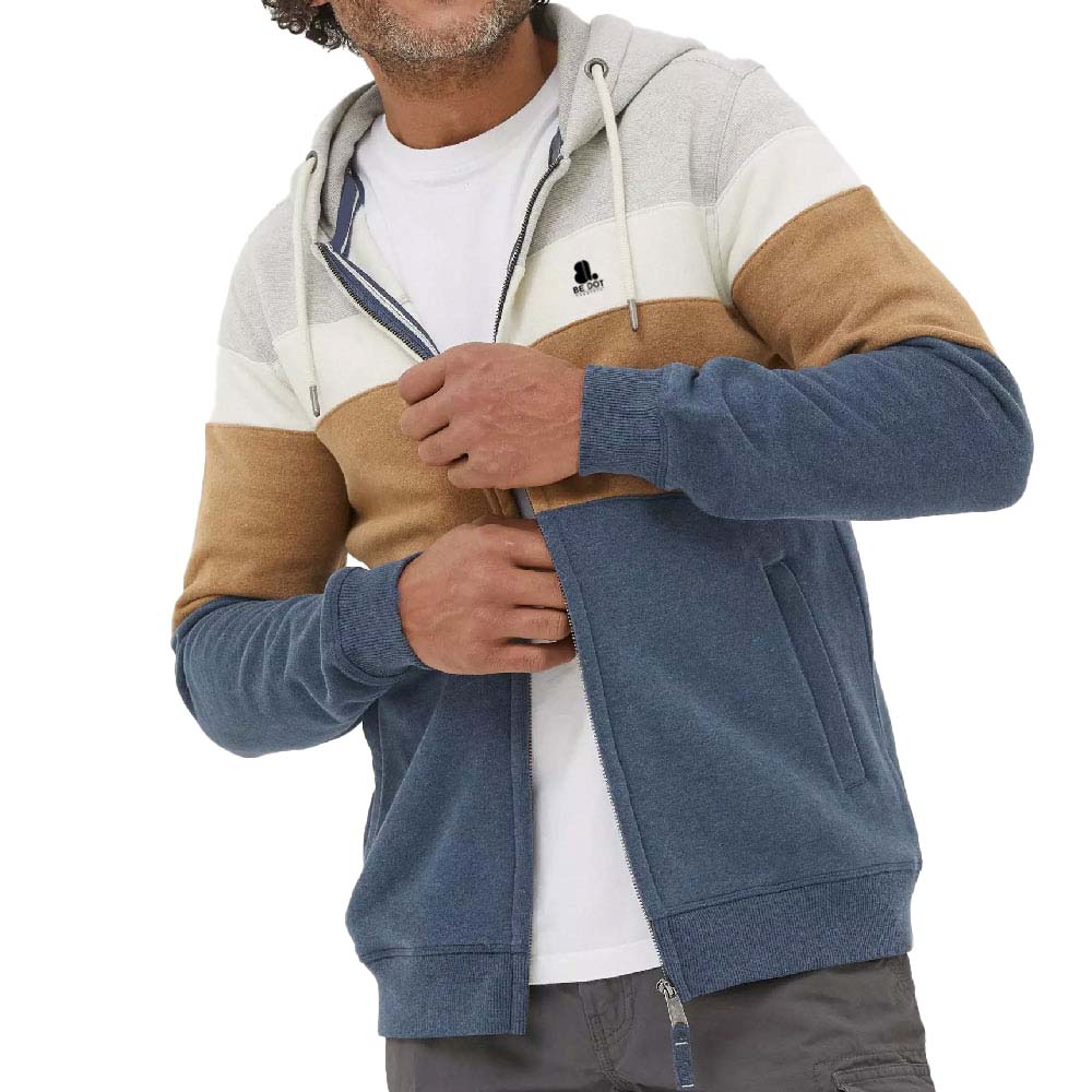 Block Zipper Hoodie Men