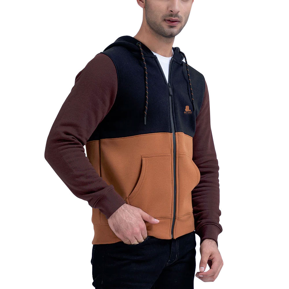 Block Zipper Hoodie Men