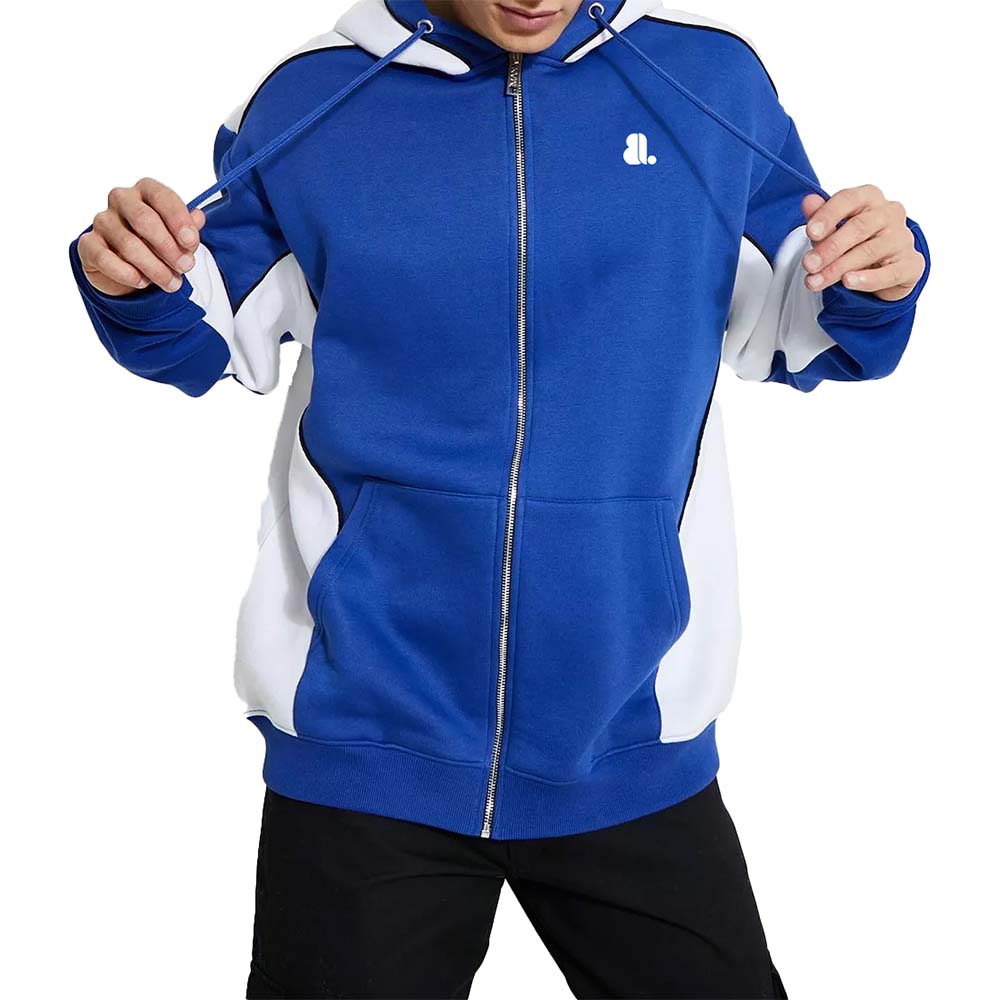 Block Zipper Hoodie Men