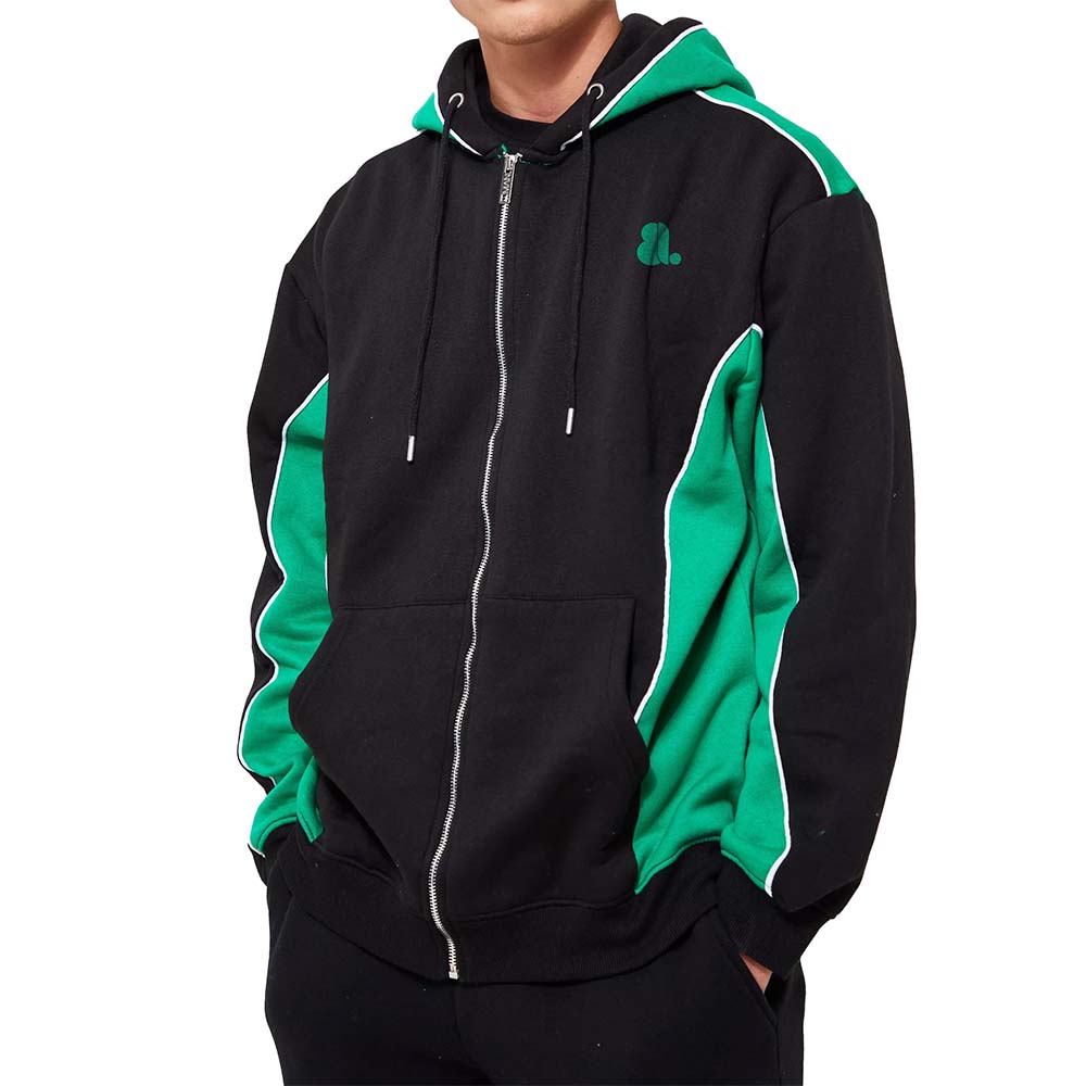 Block Zipper Hoodie Men