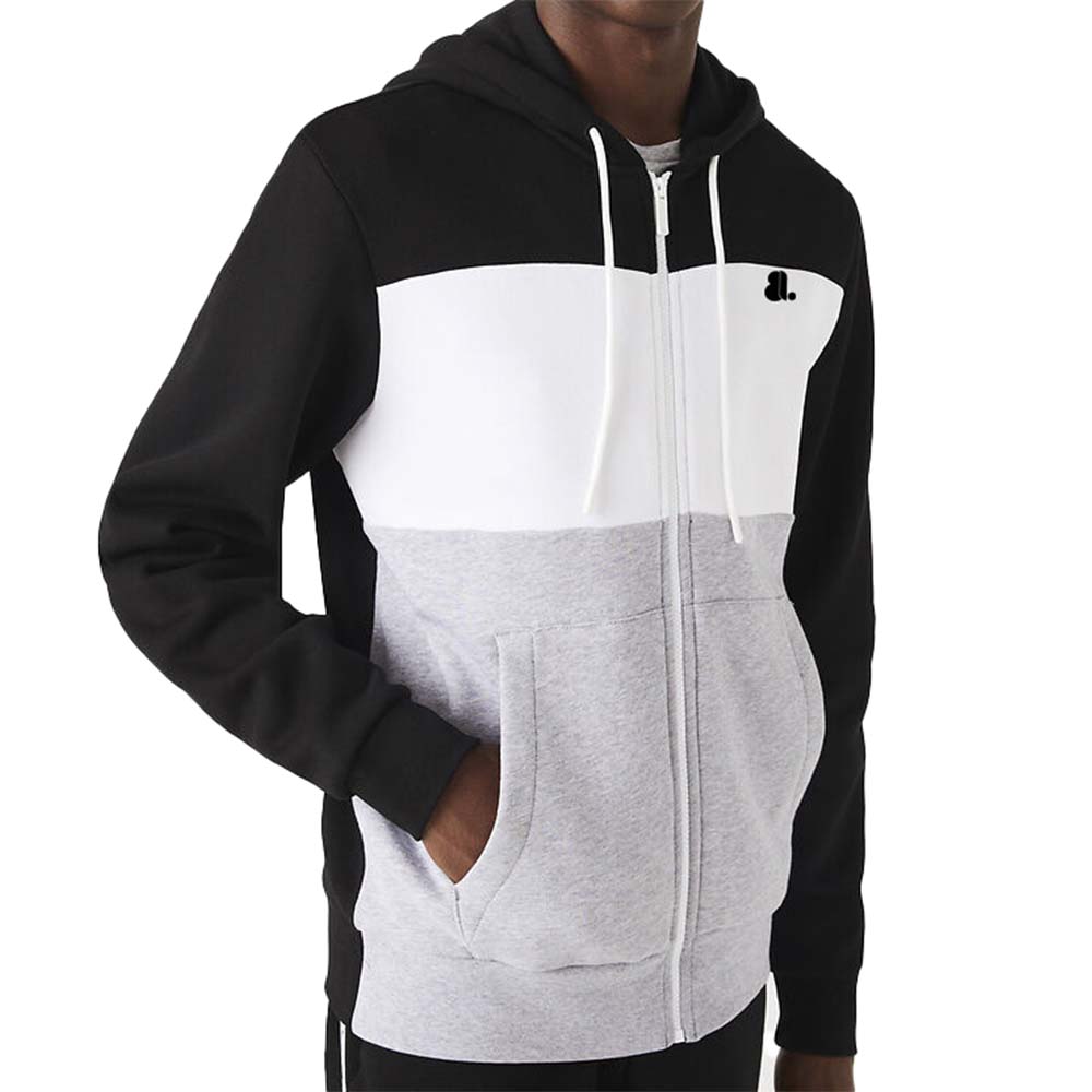 Block Zipper Hoodie Men