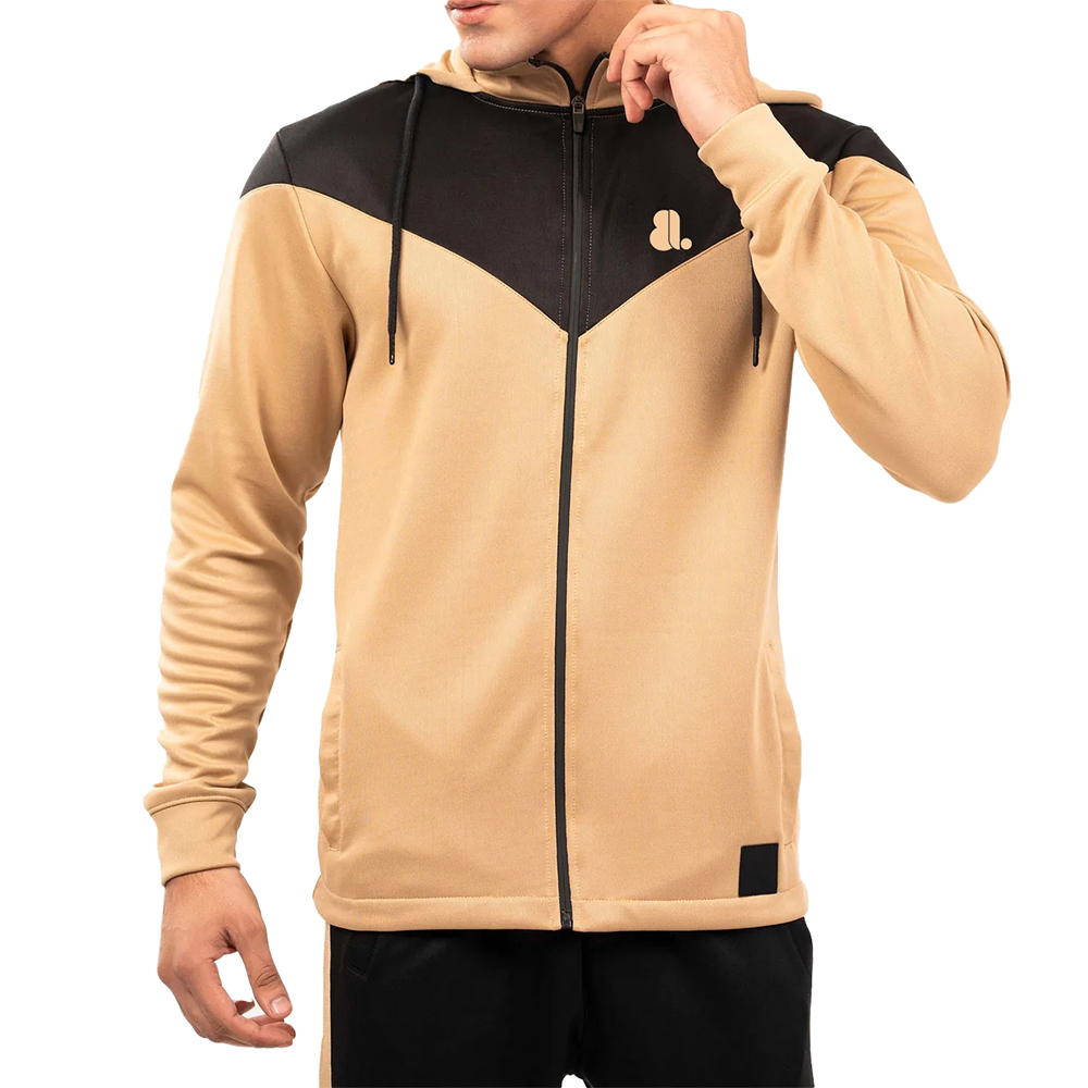 Block Zipper Hoodie Men