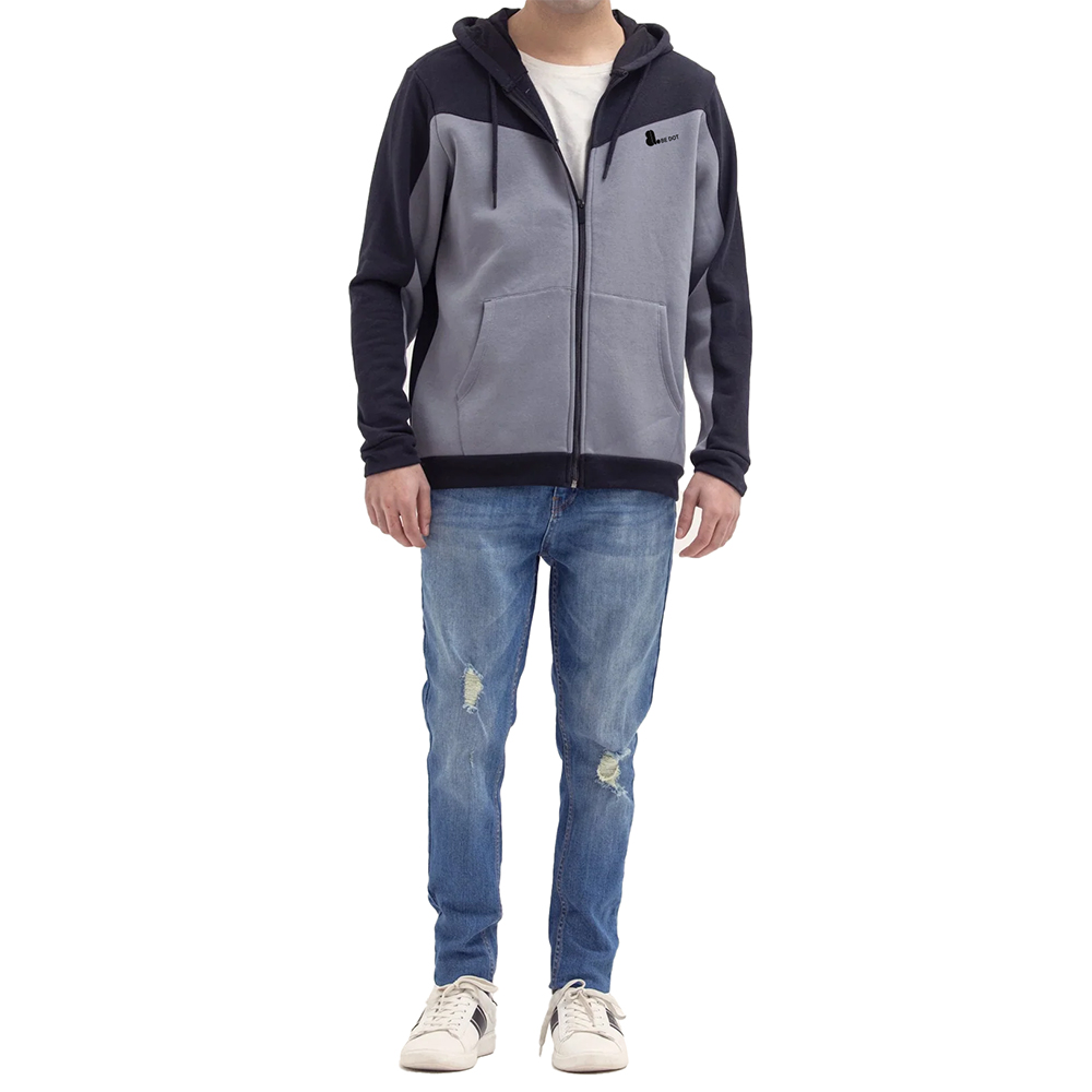 Block Zipper Hoodie Men