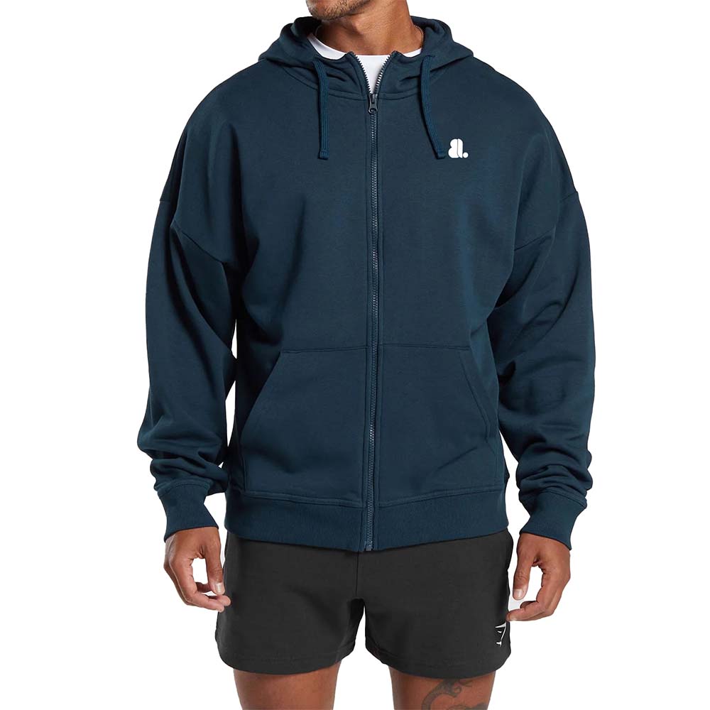 Single Color Zipper Hoodie Men