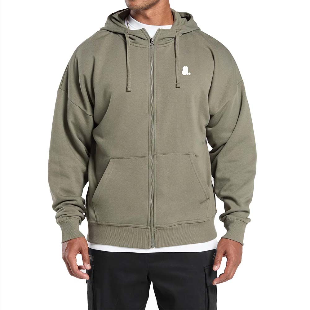 Single Color Zipper Hoodie Men