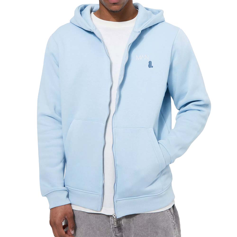 Single Color Zipper Hoodie Men