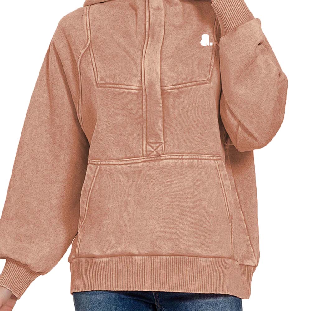 Acid Wash Pullover Hoodie Women