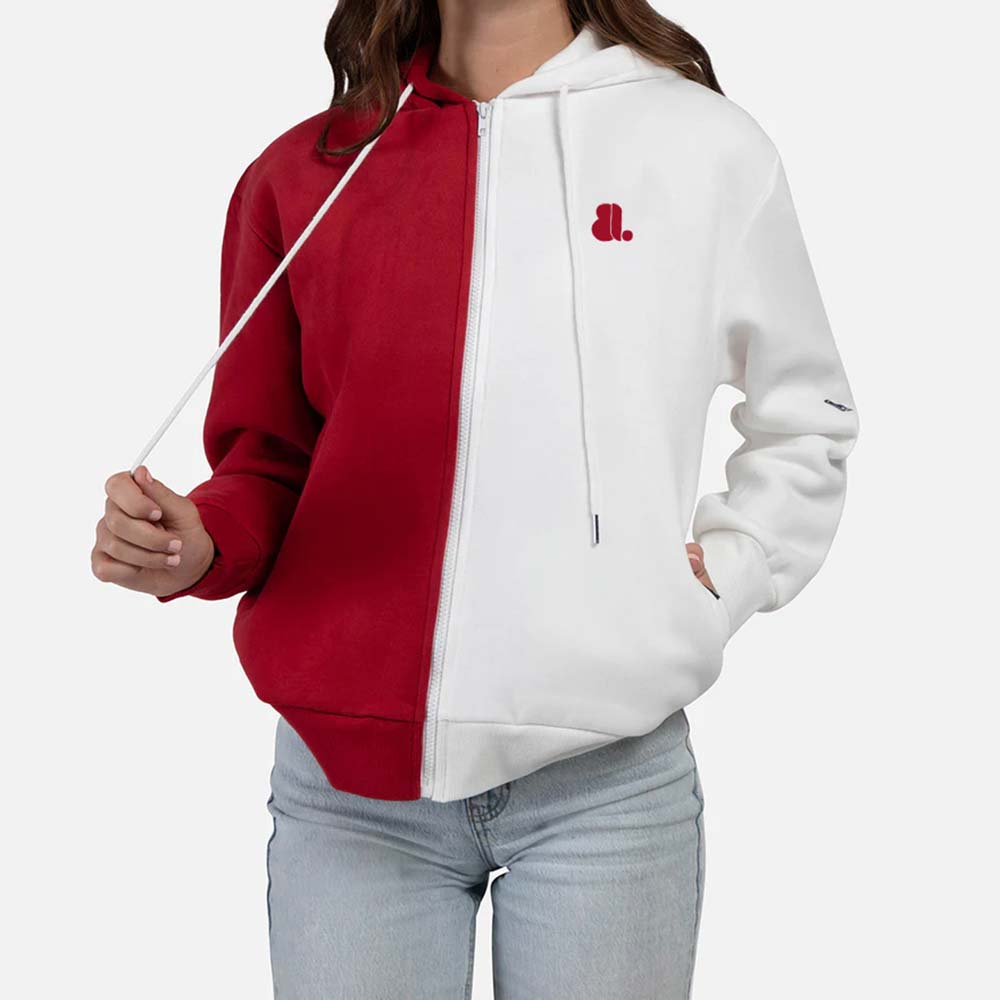 Blok Zipper Hoodie Women