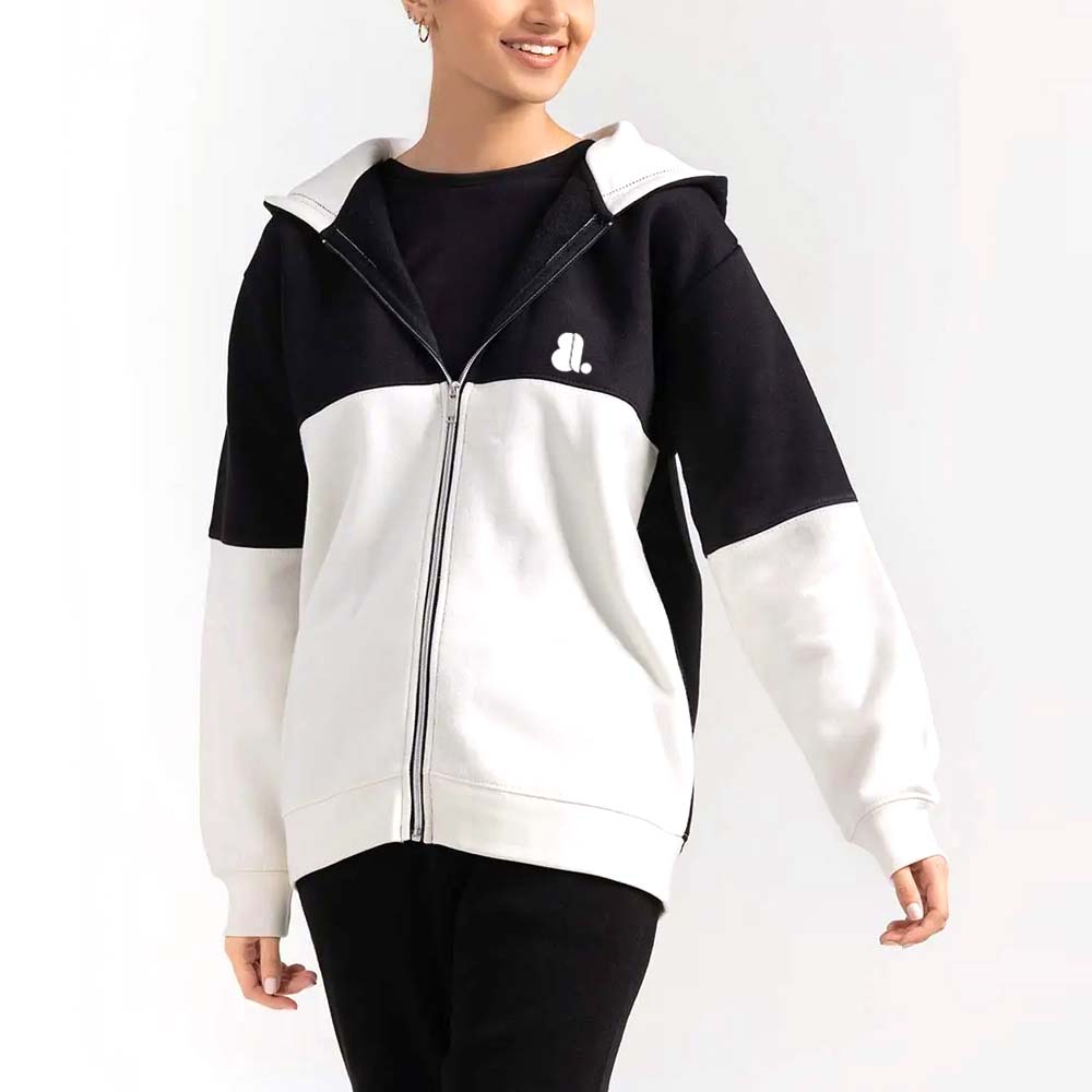 Blok Zipper Hoodie Women