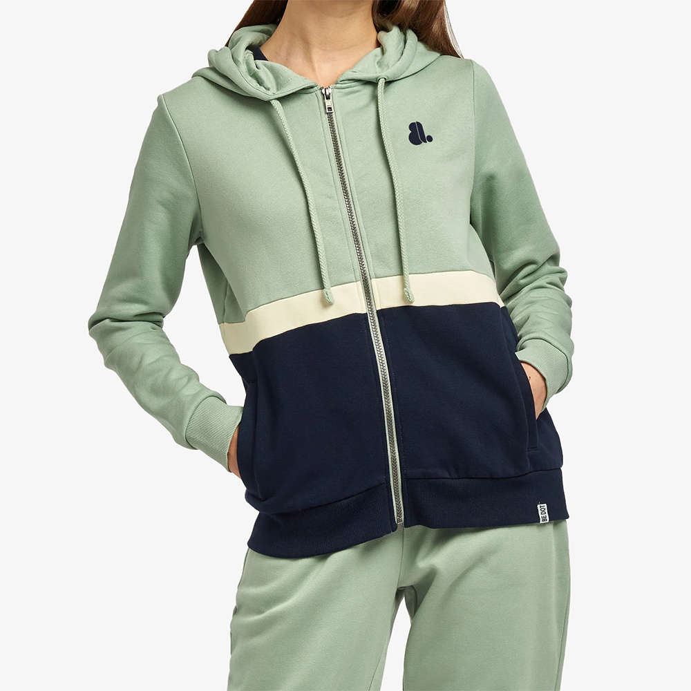 Blok Zipper Hoodie Women