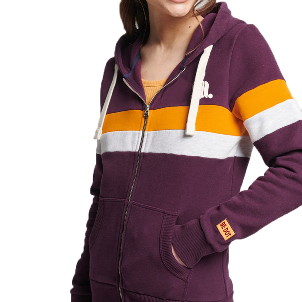 Blok Zipper Hoodie Women