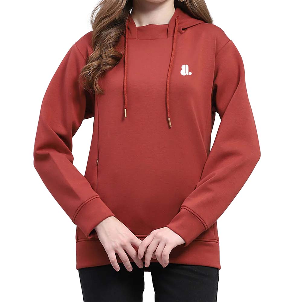 Single Color Pull Over Hoodie Women