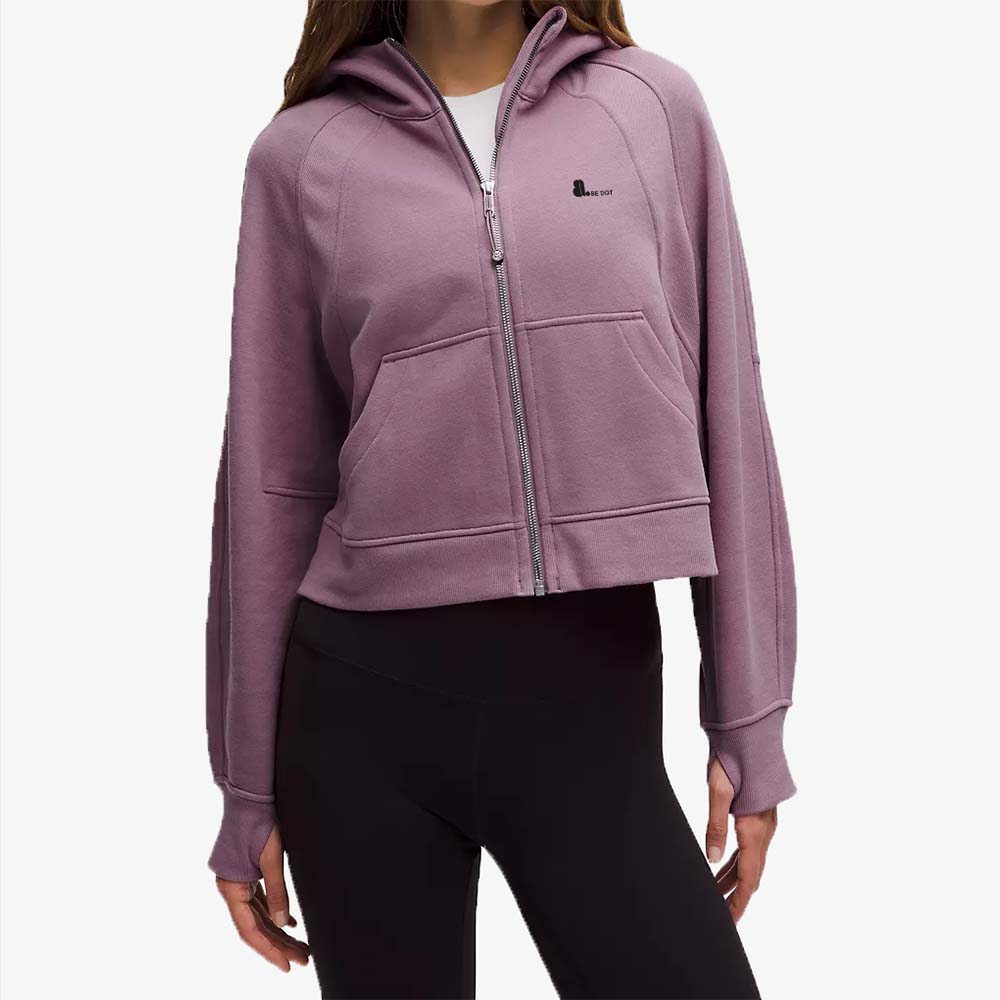 Single Color Zipper Hoodie Women