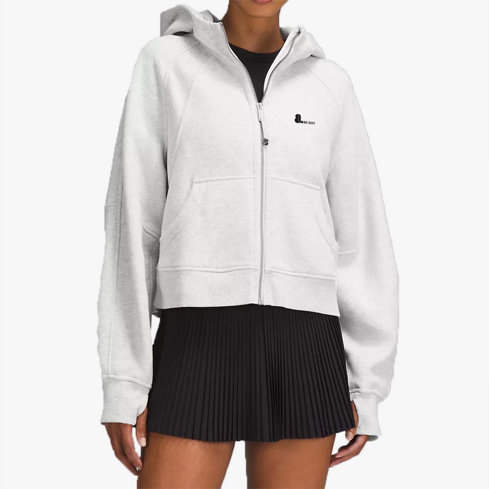 Single Color Zipper Hoodie Women