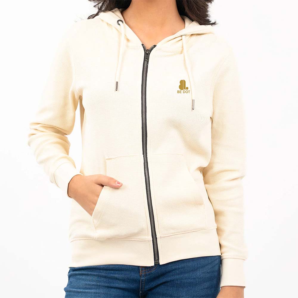 Single Color Zipper Hoodie Women