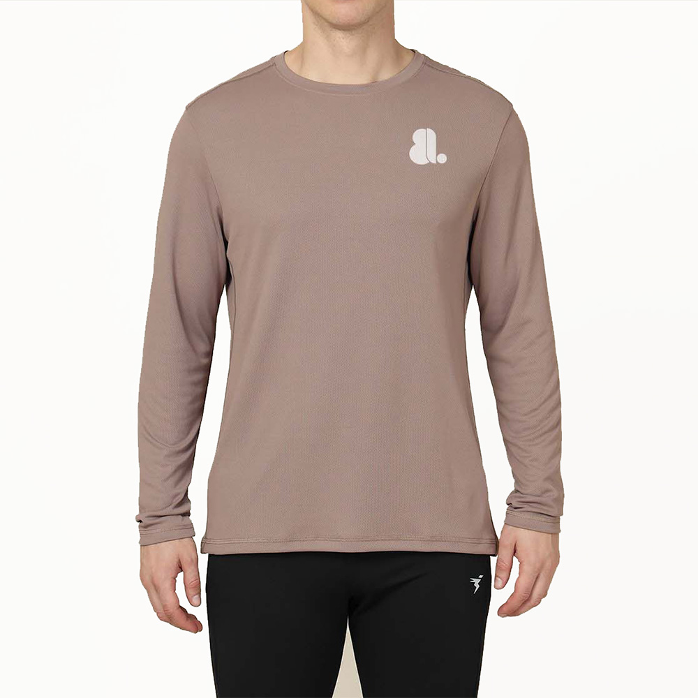 Men Round Neck Long Sleeve Tee