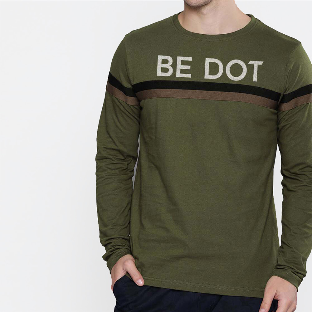 Men Round Neck Long Sleeve Tee