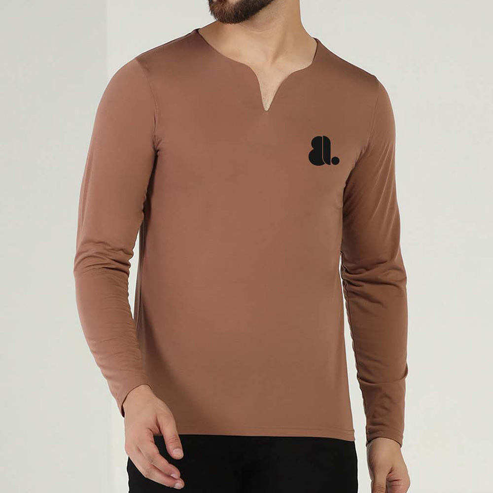 Men V-Neck Long Sleeve Tee