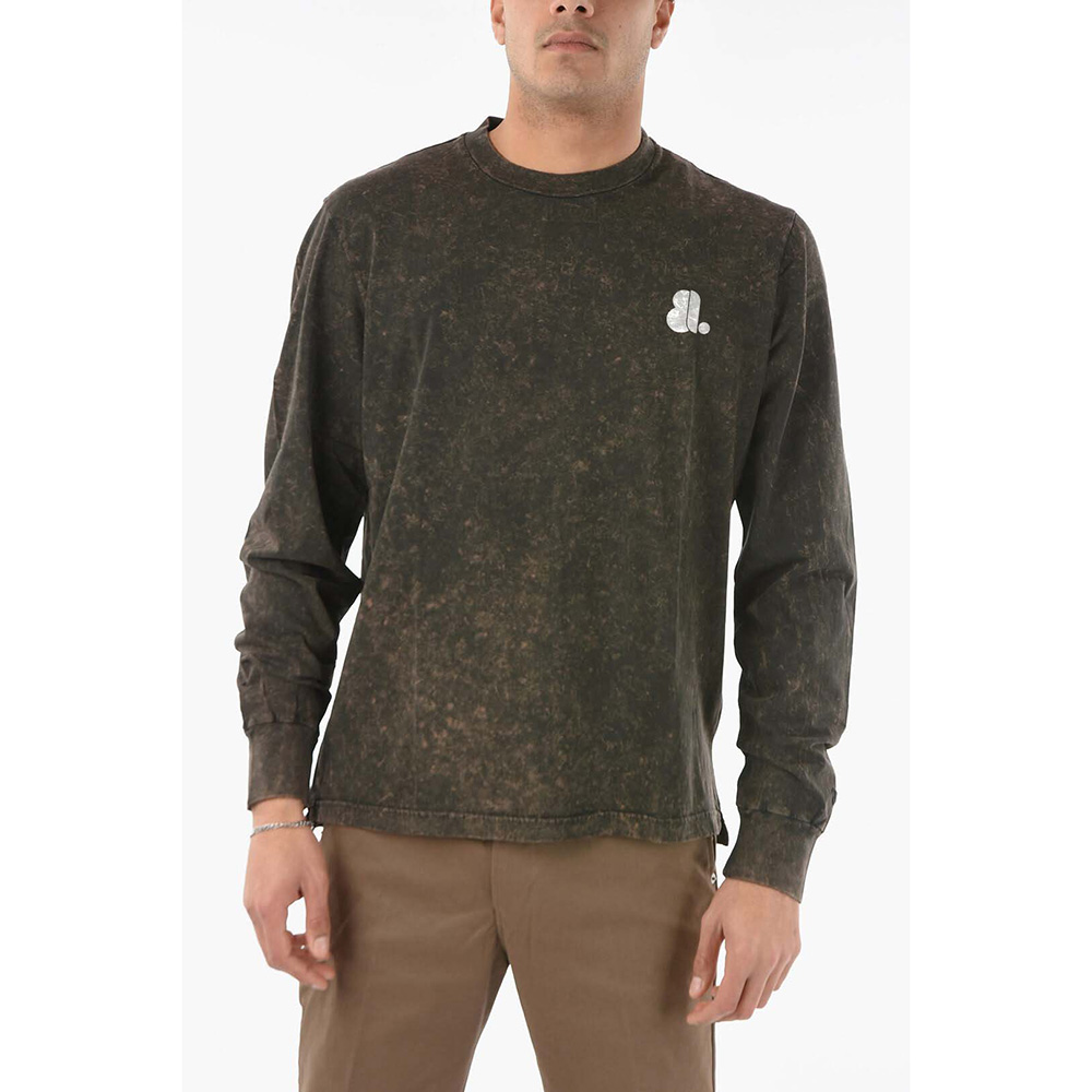 Men Acid Wash Oversize Long Sleeve Tee