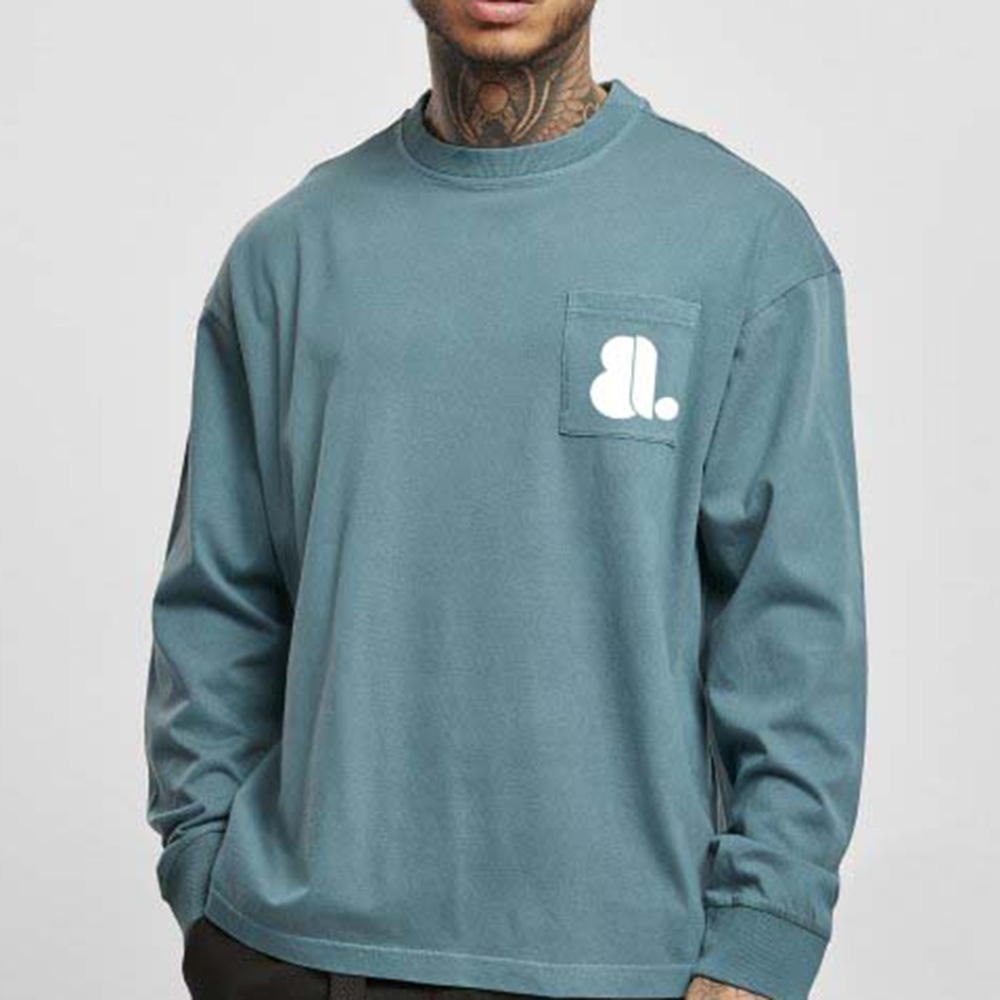 Men Acid Wash Oversize Long Sleeve Tee