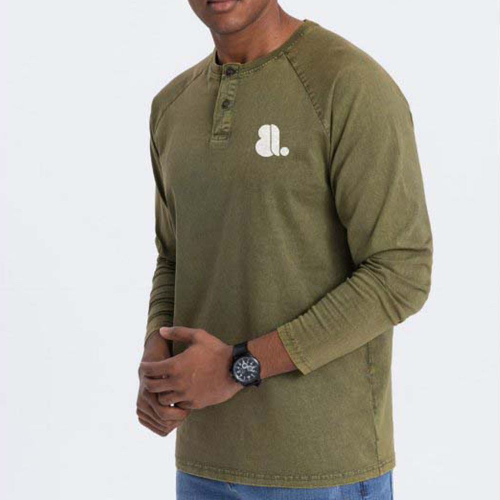 Men Acid Wash Oversize Long Sleeve Tee